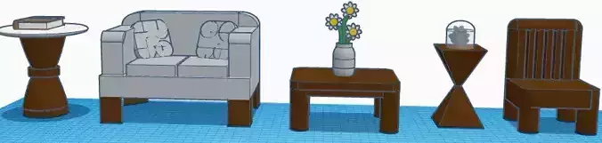 Tables chair sofa 3D models 3D print model
