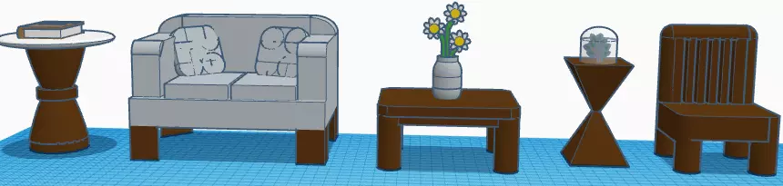 Tables chair sofa 3D models 3D print model_0