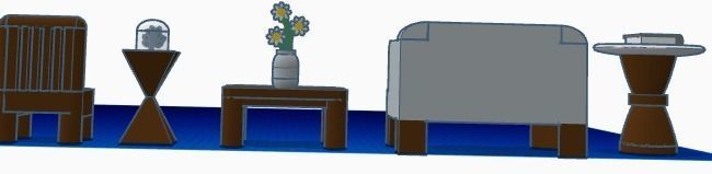 Tables chair sofa 3D models 3D print model_11