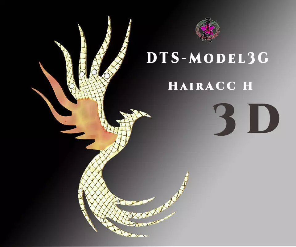 DTS-Model3G-HairAcc-phoenixes1 sword Low-poly 3D model_0
