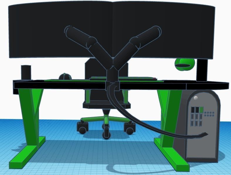 Gaming Setup  3D print model_2