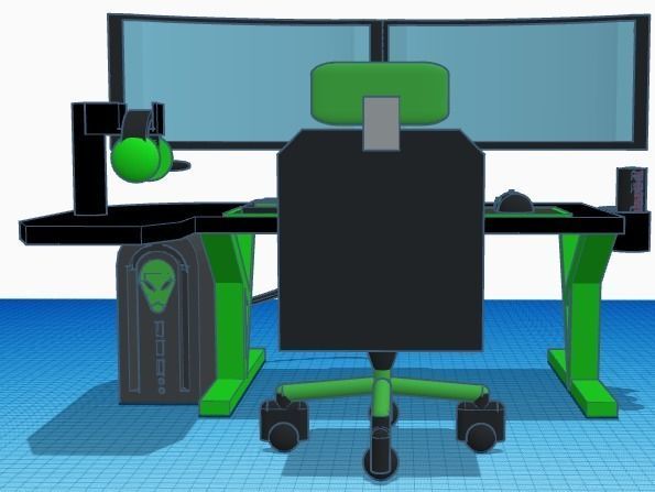 Gaming Setup  3D print model_1