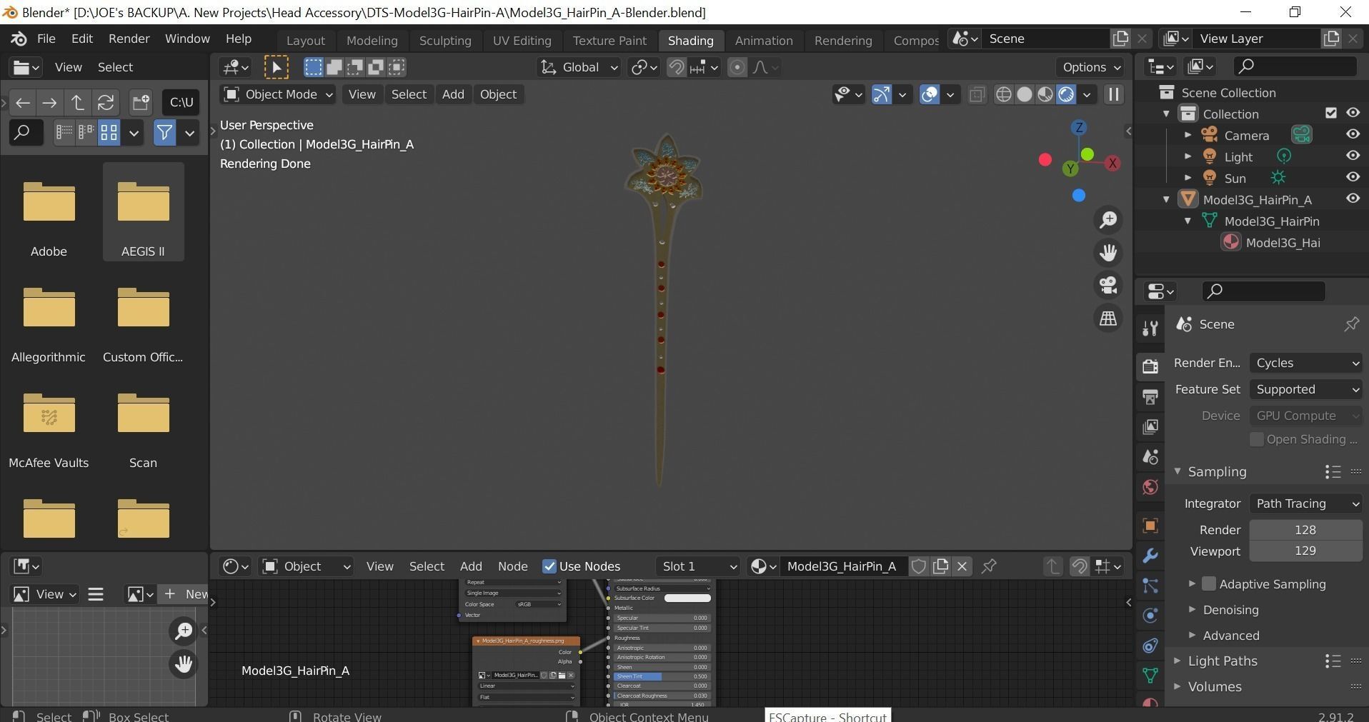 DTS-Model3G-HairPin-A wizard of oz hair wand Low-poly 3D model_5