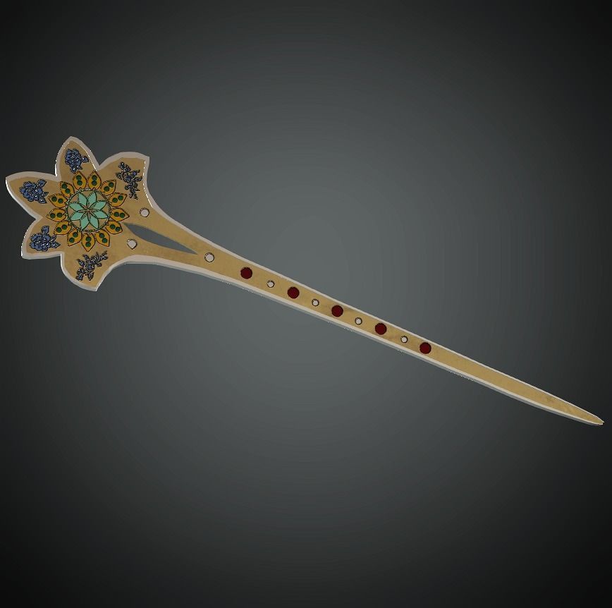 DTS-Model3G-HairPin-A wizard of oz hair wand Low-poly 3D model_1