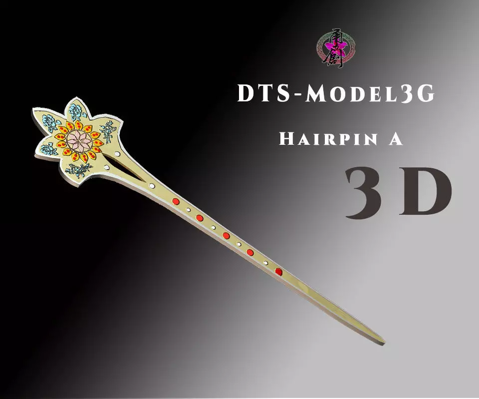 DTS-Model3G-HairPin-A wizard of oz hair wand Low-poly 3D model_0