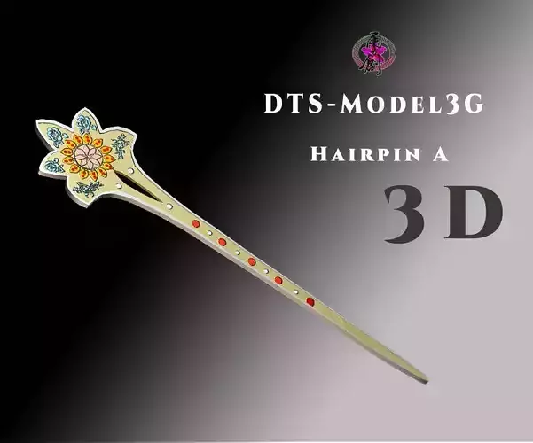 DTS-Model3G-HairPin-A wizard of oz hair wand Low-poly 3D model