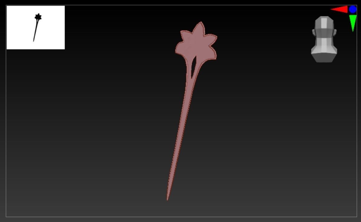 DTS-Model3G-HairPin-A wizard of oz hair wand Low-poly 3D model_6