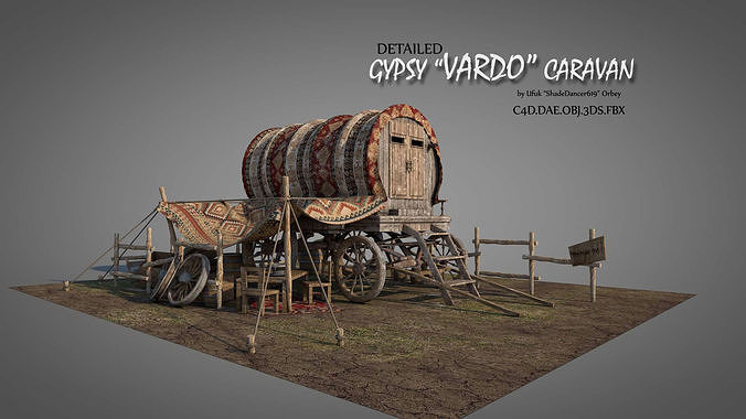 Gypsy Vardo Caravan 3D model