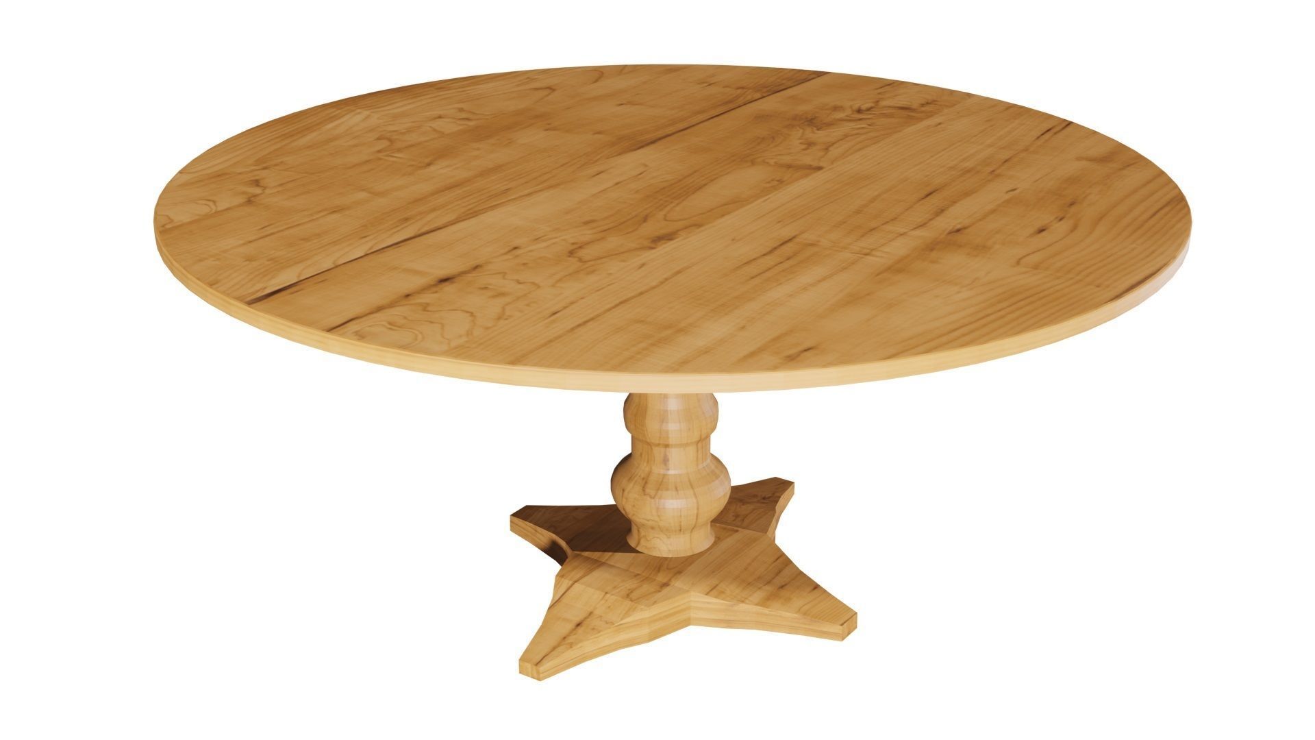 Table Dining Round 1 3D model_2