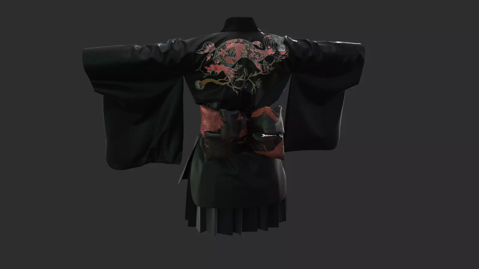 Kimono set 3D model_0
