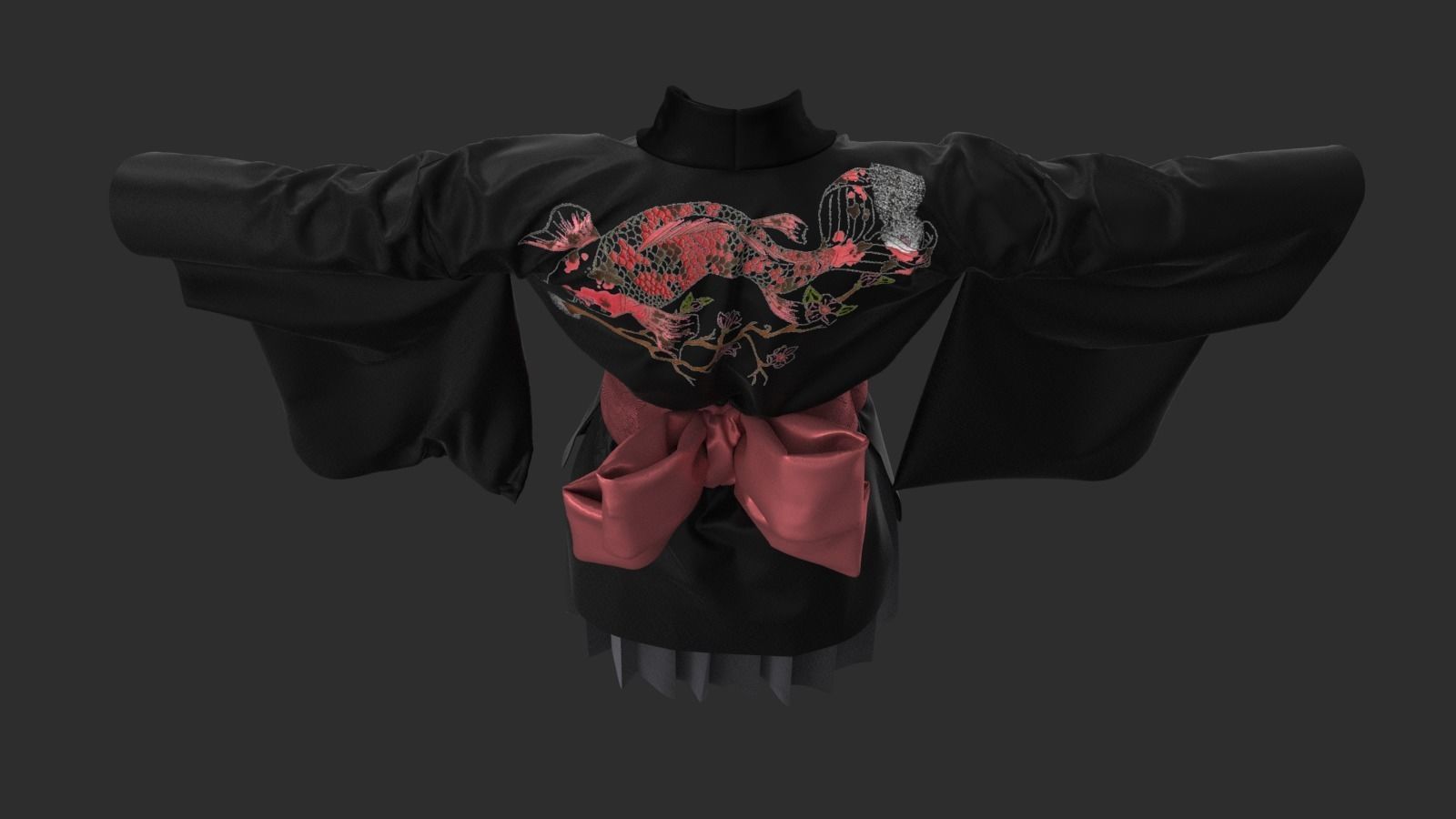 Kimono set 3D model_16