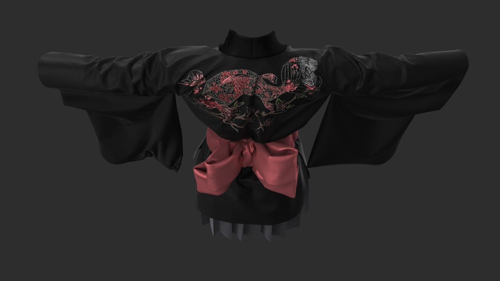 Kimono set 3D model_3
