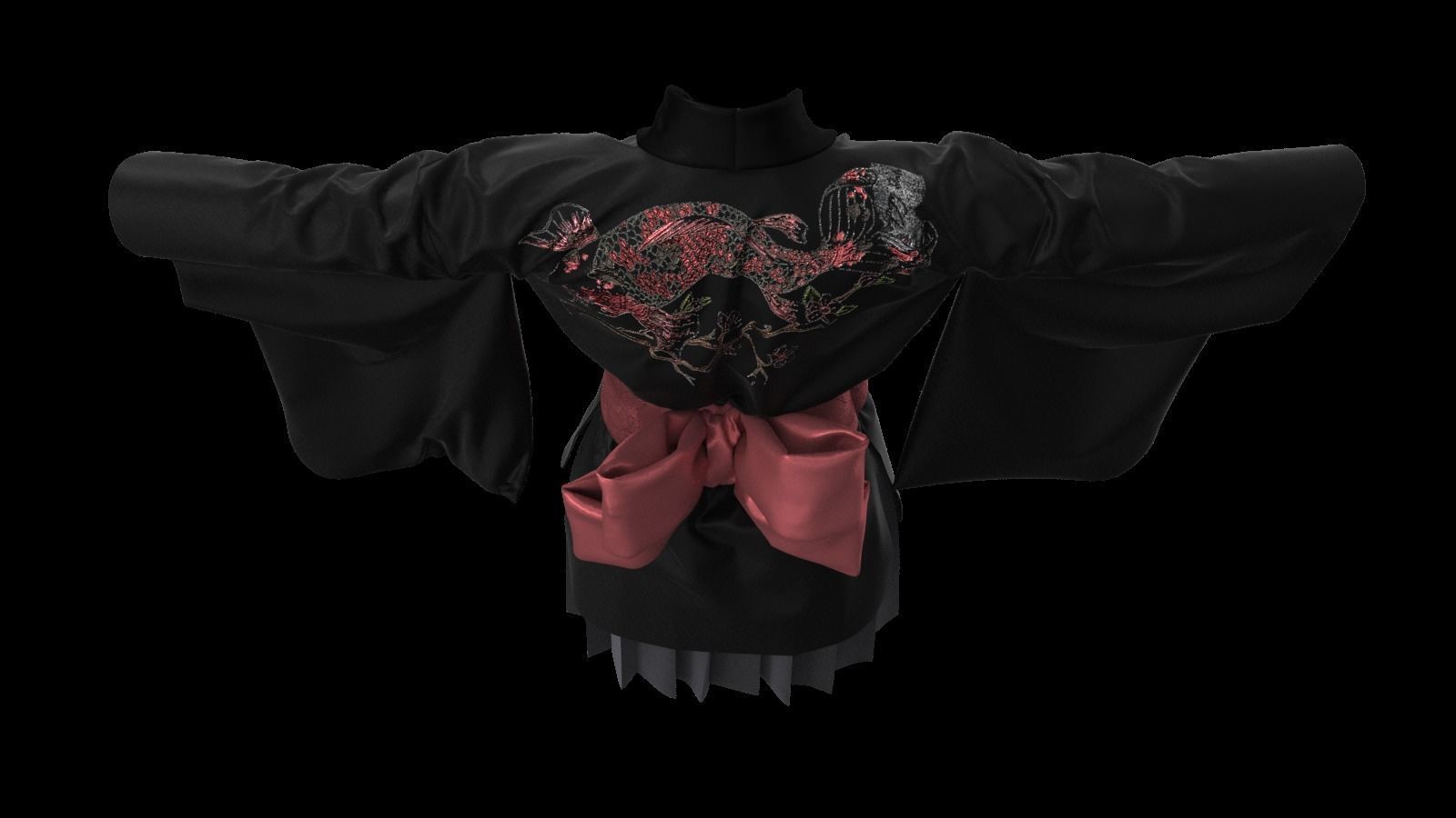 Kimono set 3D model_2