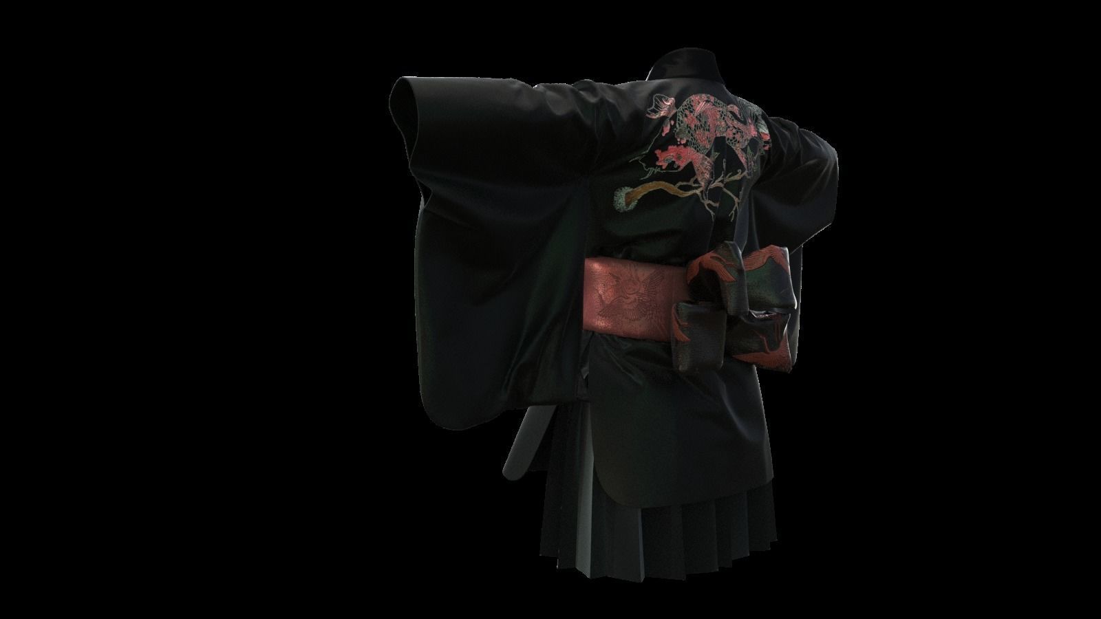 Kimono set 3D model_5