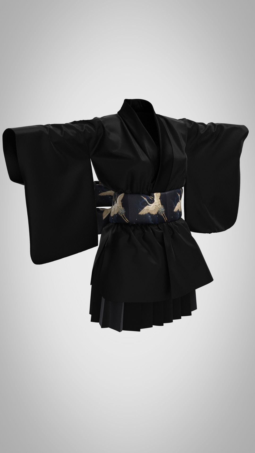 Kimono set 3D model_1