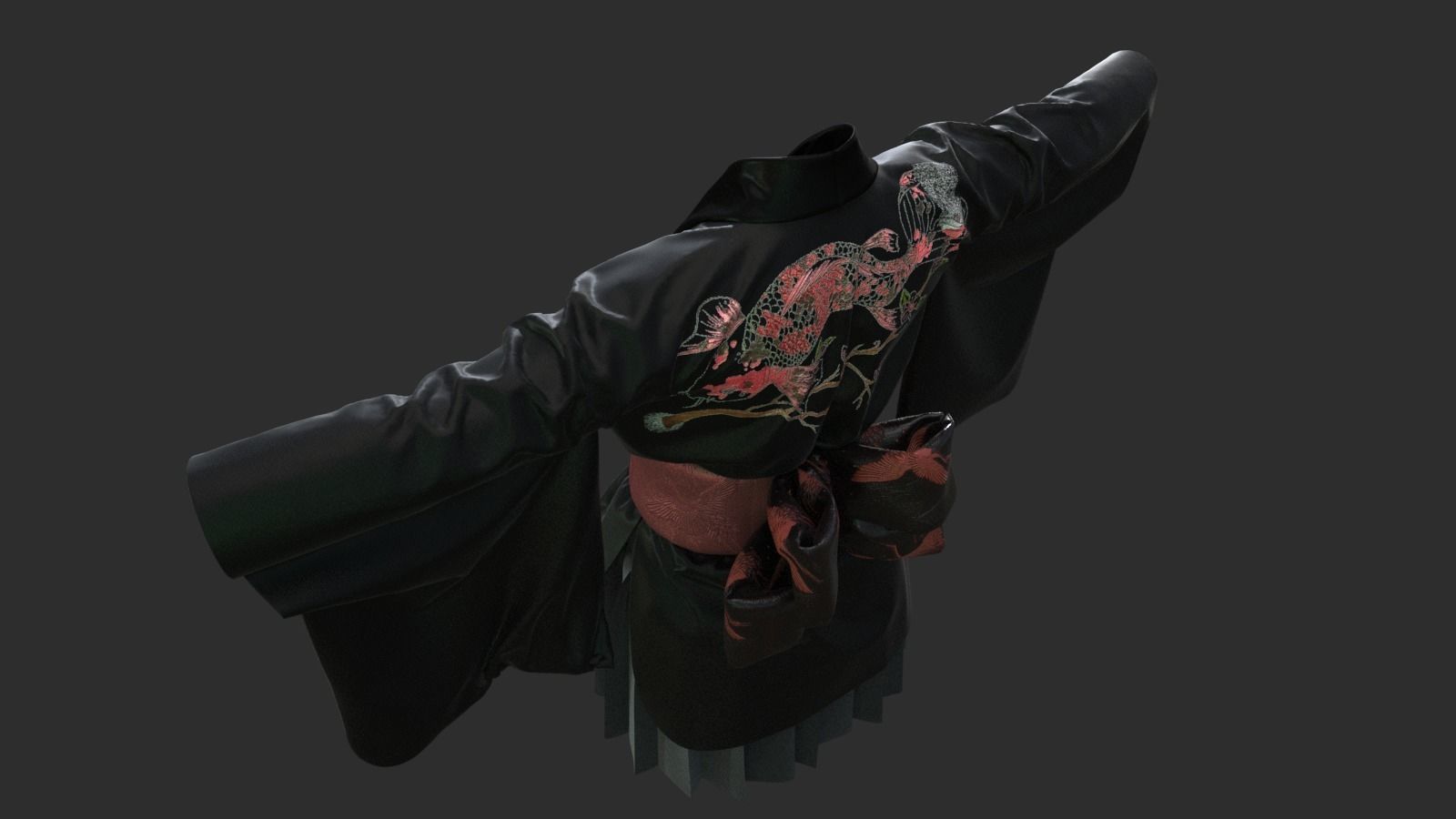 Kimono set 3D model_7