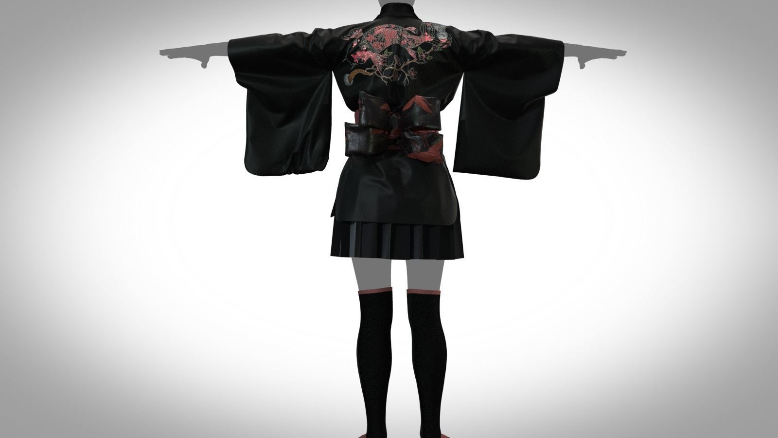 Kimono set 3D model_9