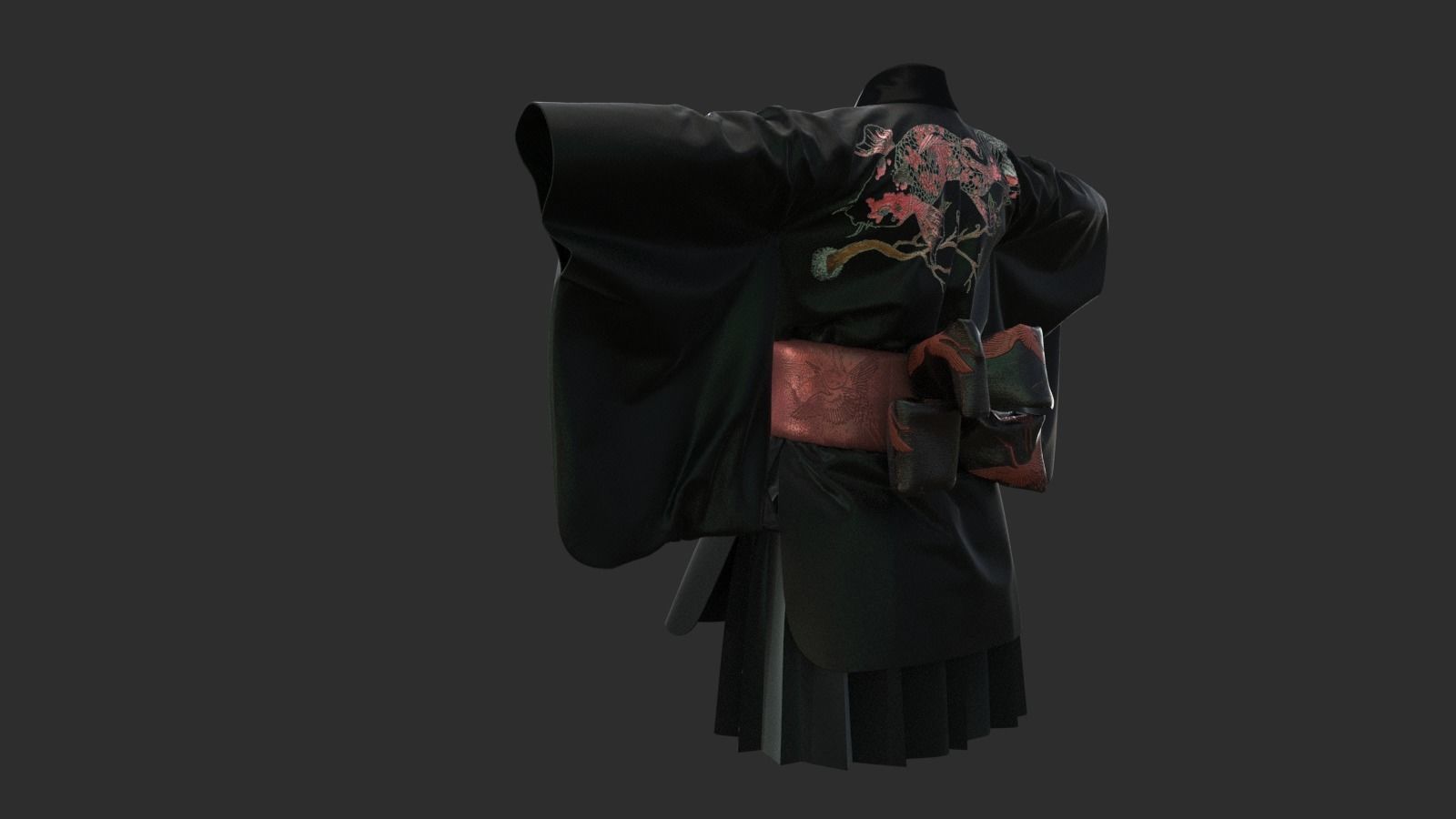 Kimono set 3D model_4