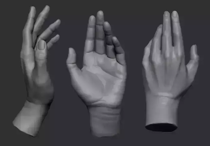 Hands three different