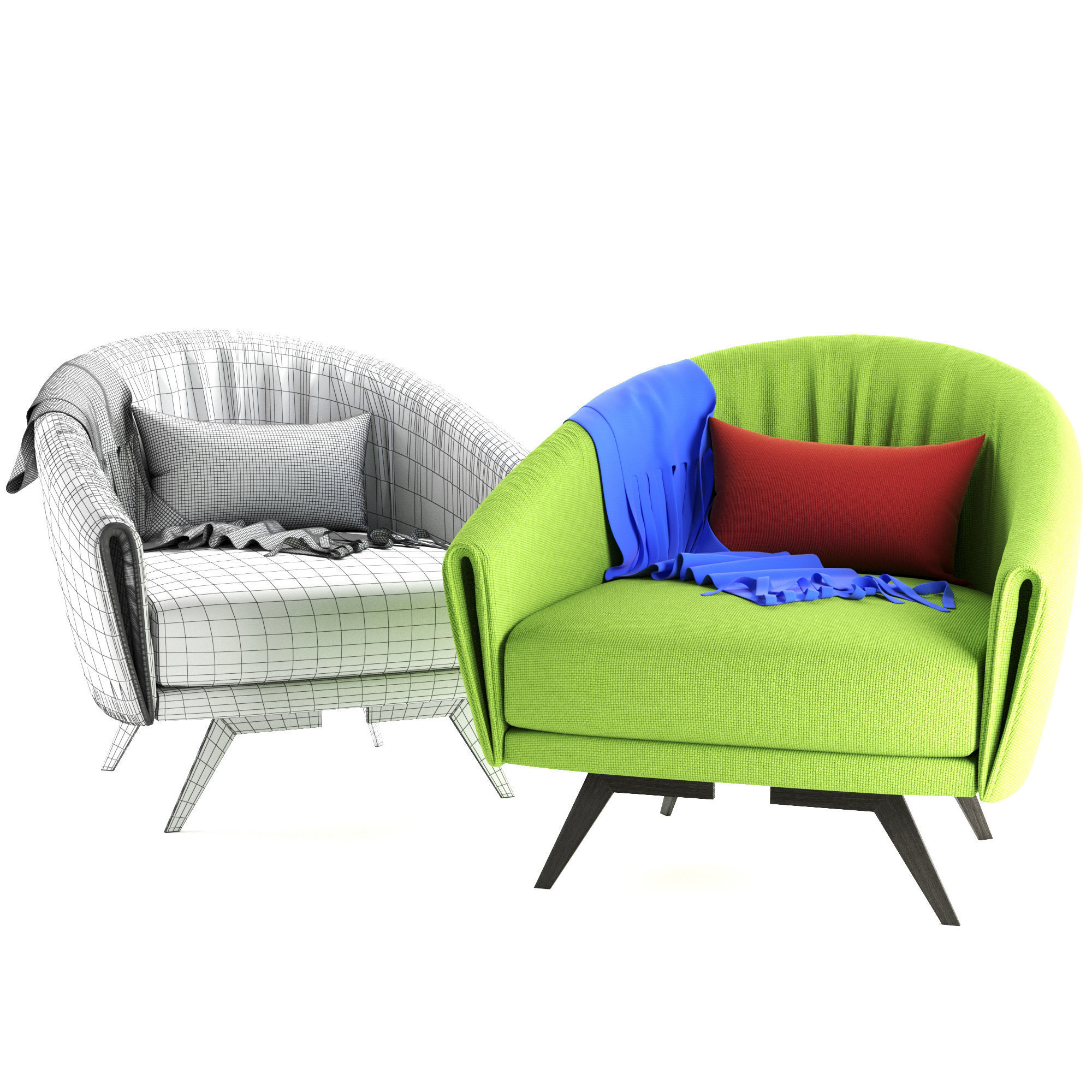 Saddle Armchair 3D model_4