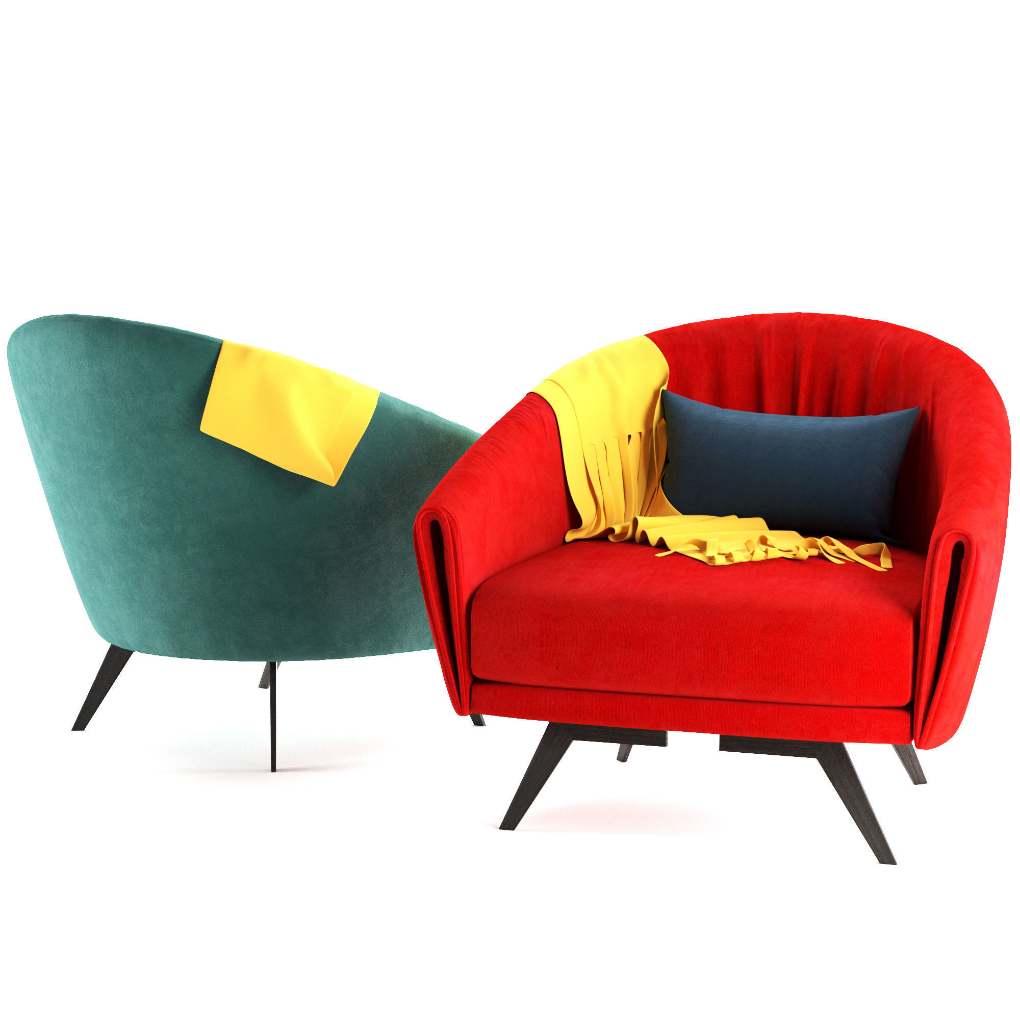 Saddle Armchair 3D model_3