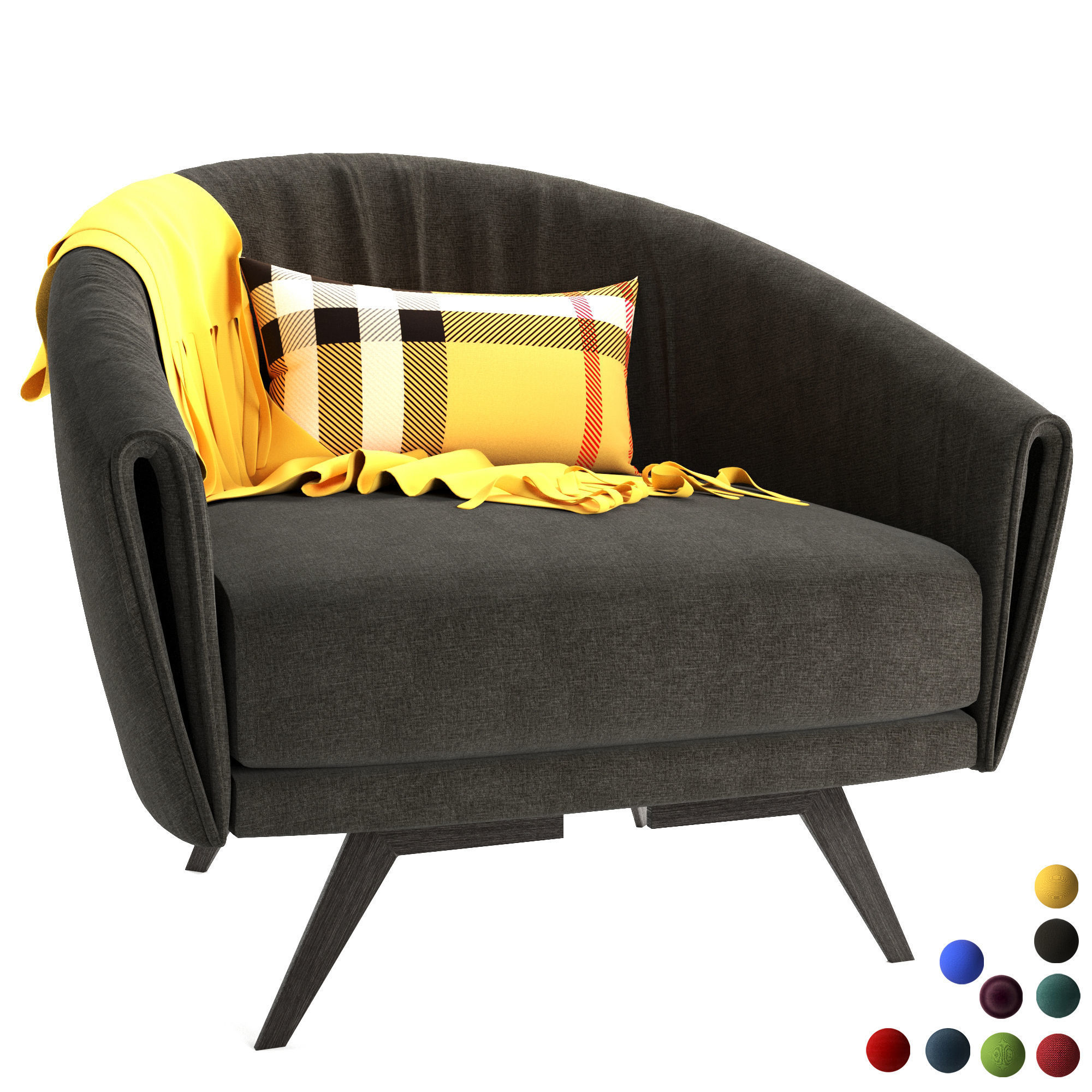 Saddle Armchair 3D model_1