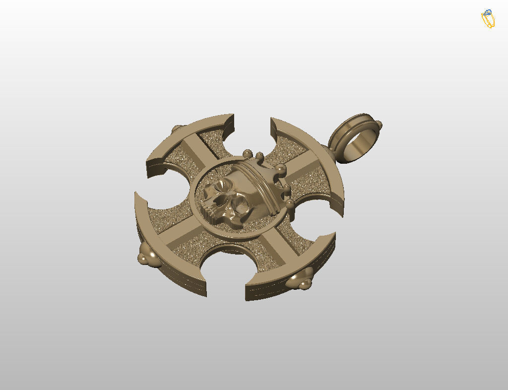 Cross skull pendant 3D print model_14