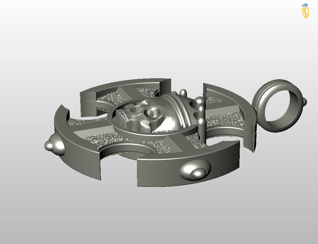 Cross skull pendant 3D print model_18