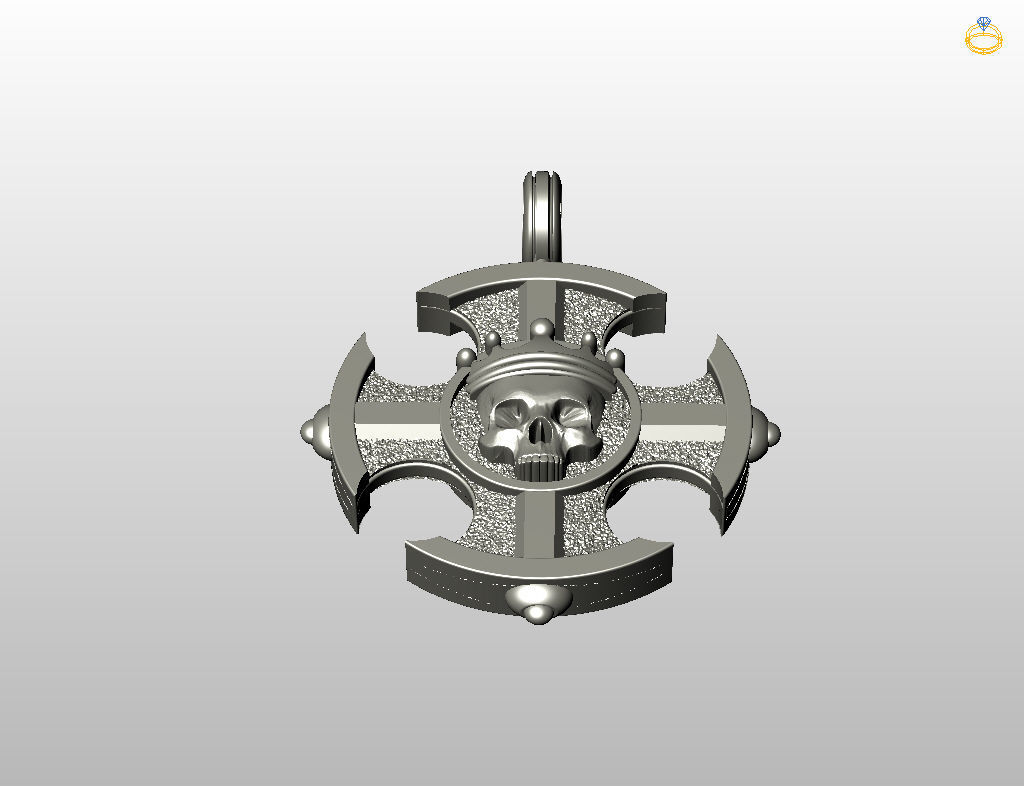 Cross skull pendant 3D print model_19
