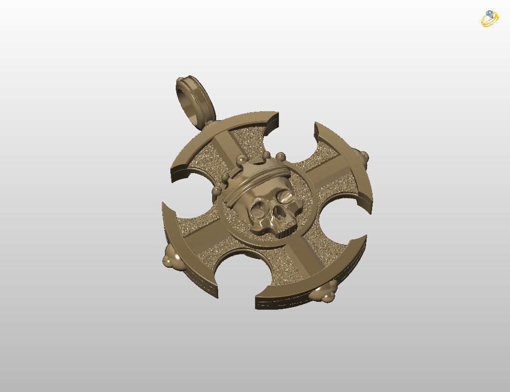 Cross skull pendant 3D print model_5