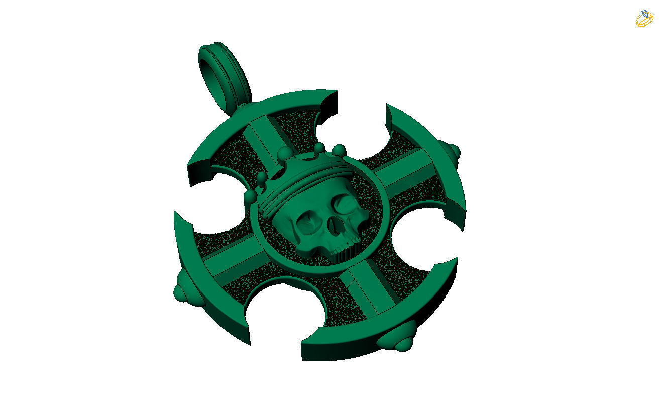 Cross skull pendant 3D print model_28