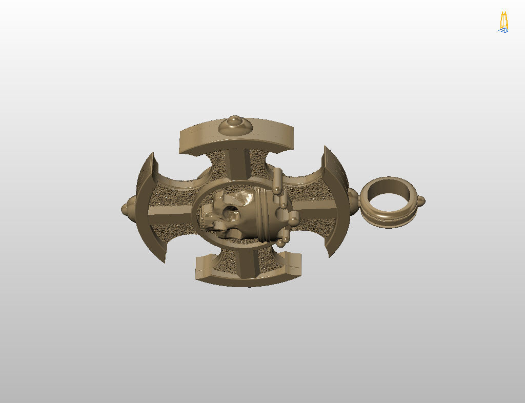 Cross skull pendant 3D print model_13