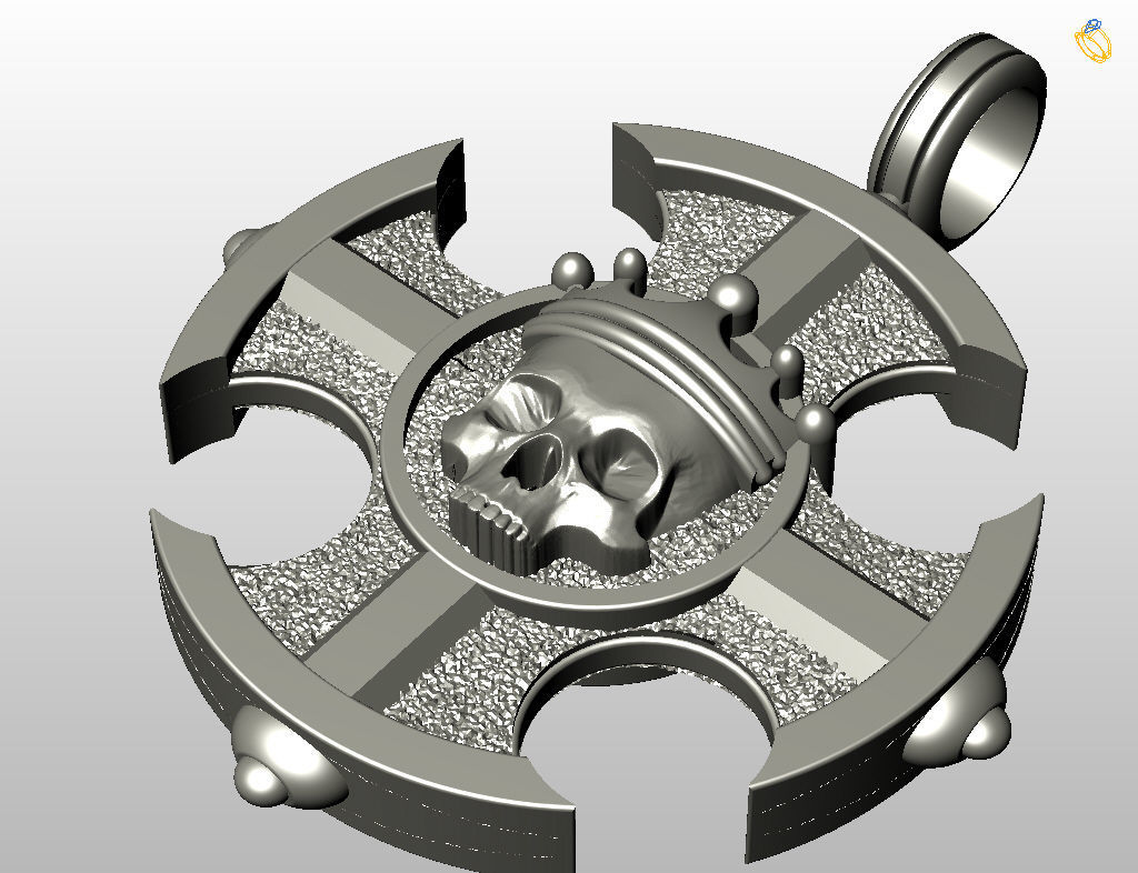 Cross skull pendant 3D print model_17