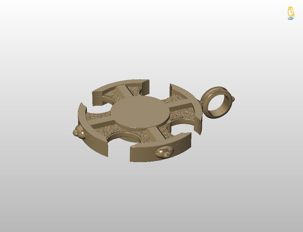 Cross skull pendant 3D print model_11