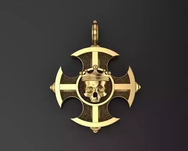 Cross skull pendant 3D print model