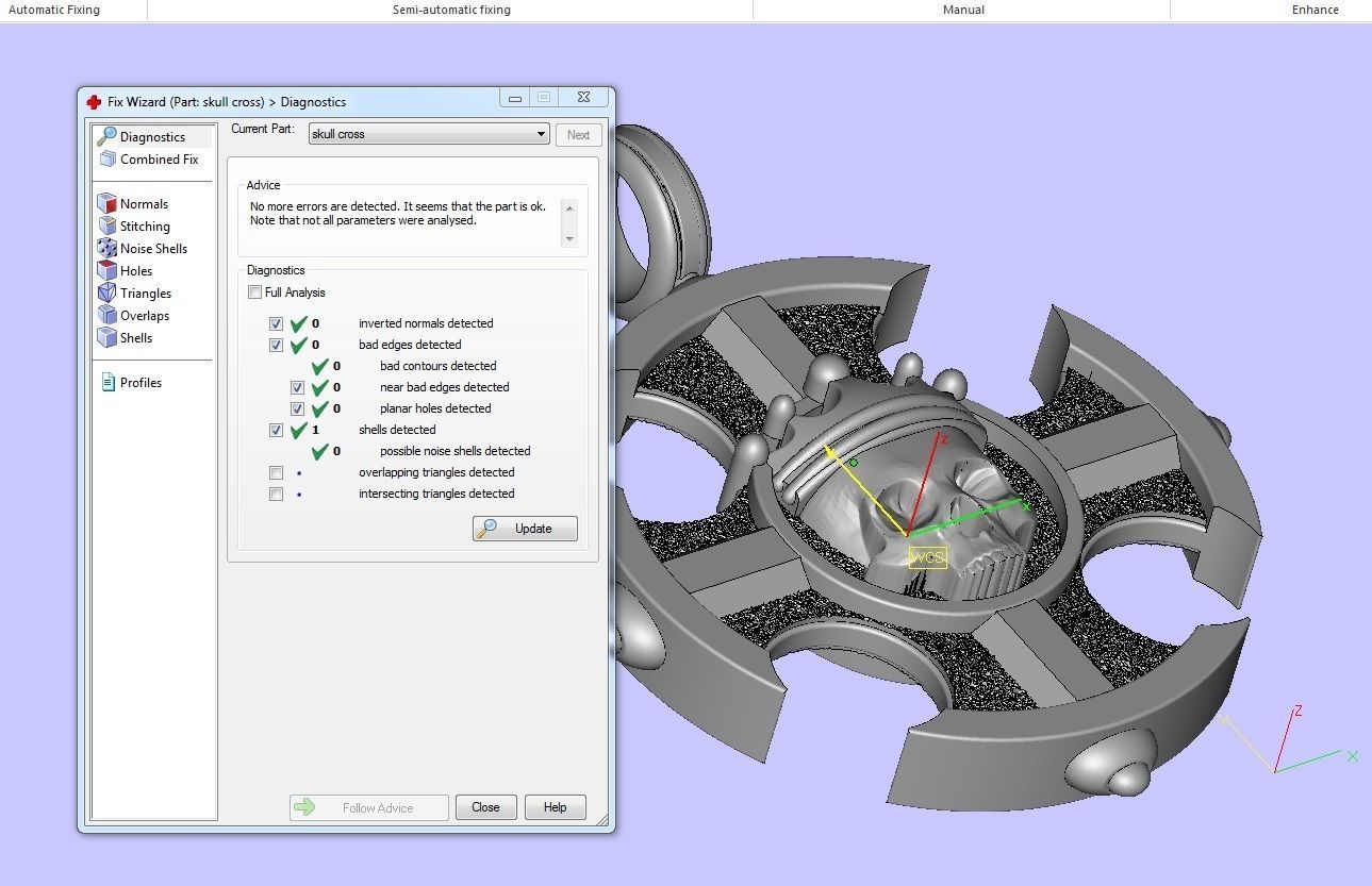 Cross skull pendant 3D print model_25