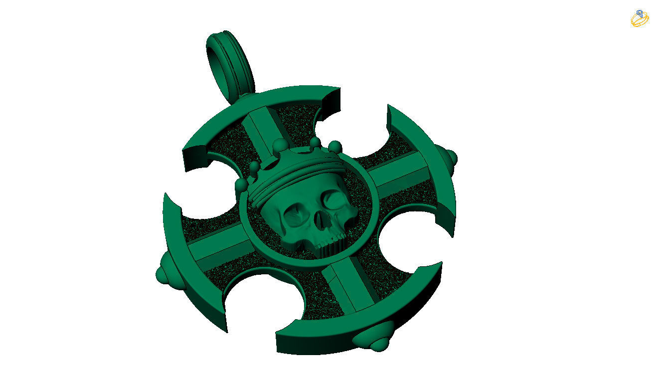 Cross skull pendant 3D print model_27