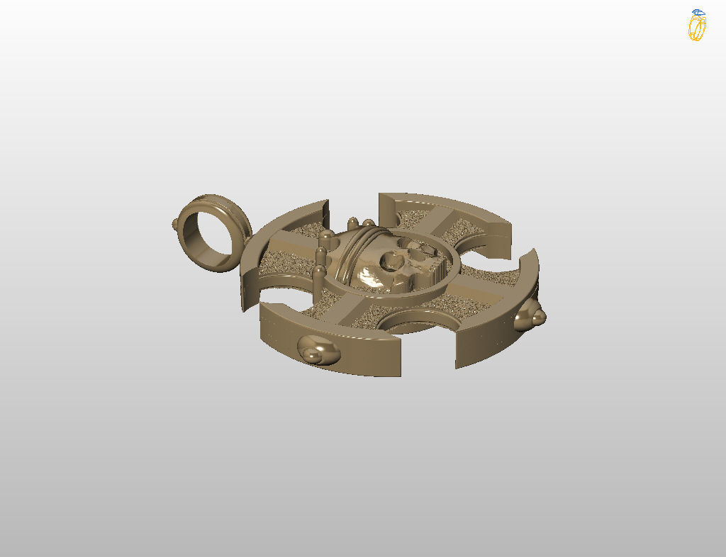 Cross skull pendant 3D print model_6