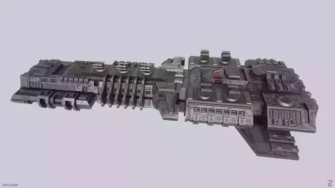 Spaceship Low-poly 3D model