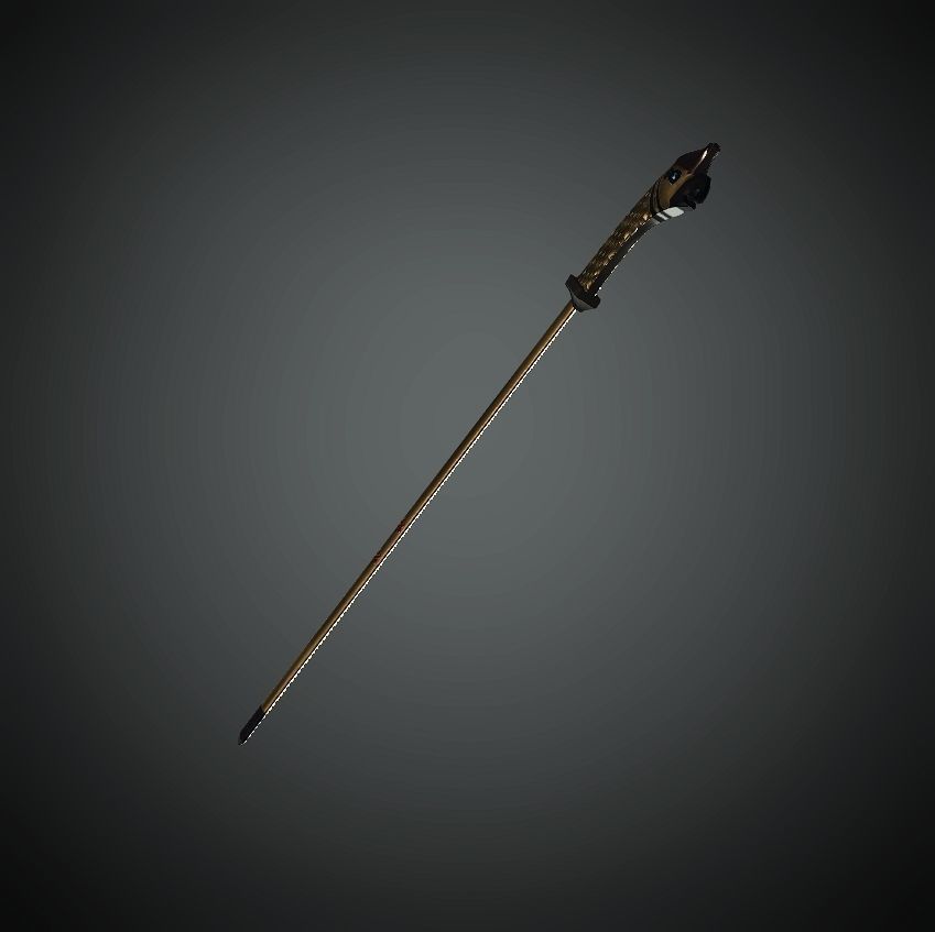 DTS-Model3A-HairPinA sword with wooden handle Low-poly 3D model_2