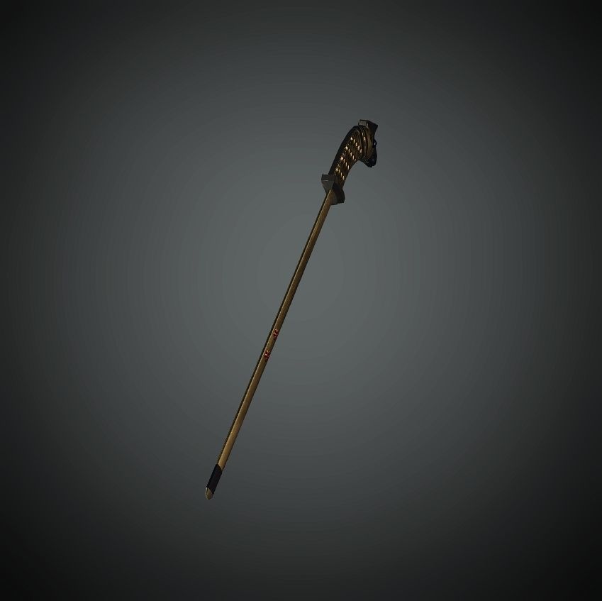 DTS-Model3A-HairPinA sword with wooden handle Low-poly 3D model_3