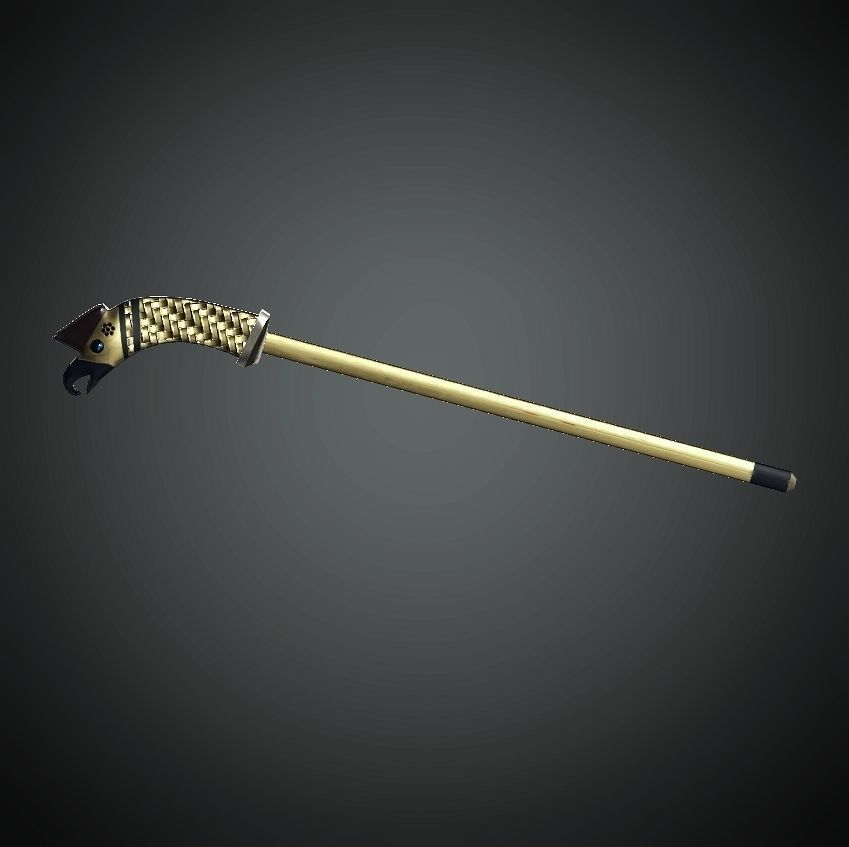 DTS-Model3A-HairPinA sword with wooden handle Low-poly 3D model_1