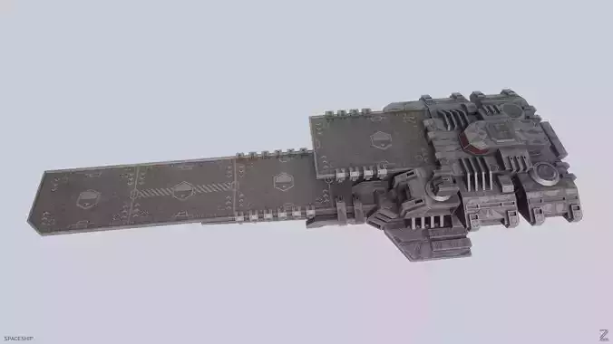 Spaceship Low-poly 3D model