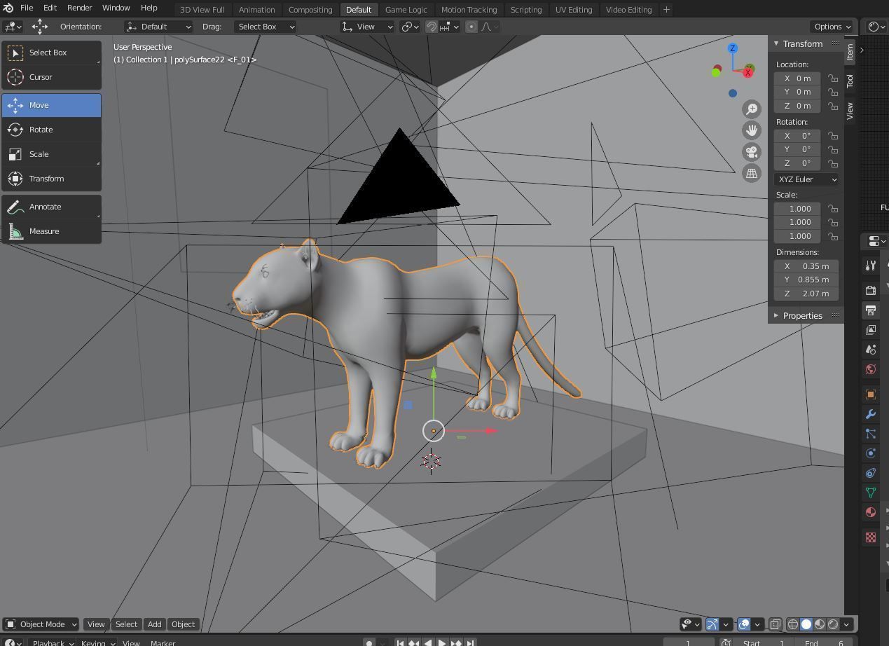 Realistic Fur Black Panther3D Model NO RIG Low-poly 3D model_6