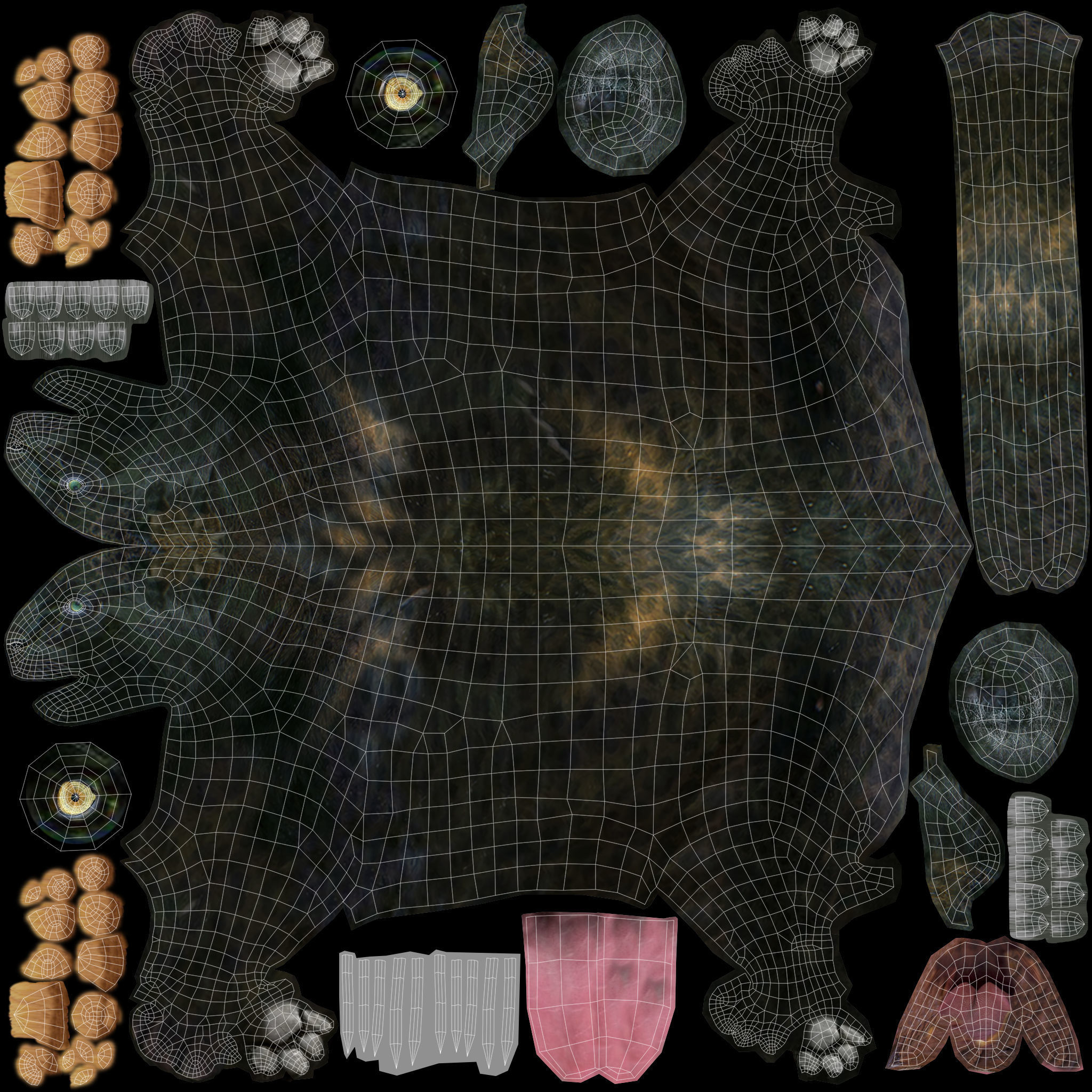 Realistic Fur Black Panther3D Model NO RIG Low-poly 3D model_10