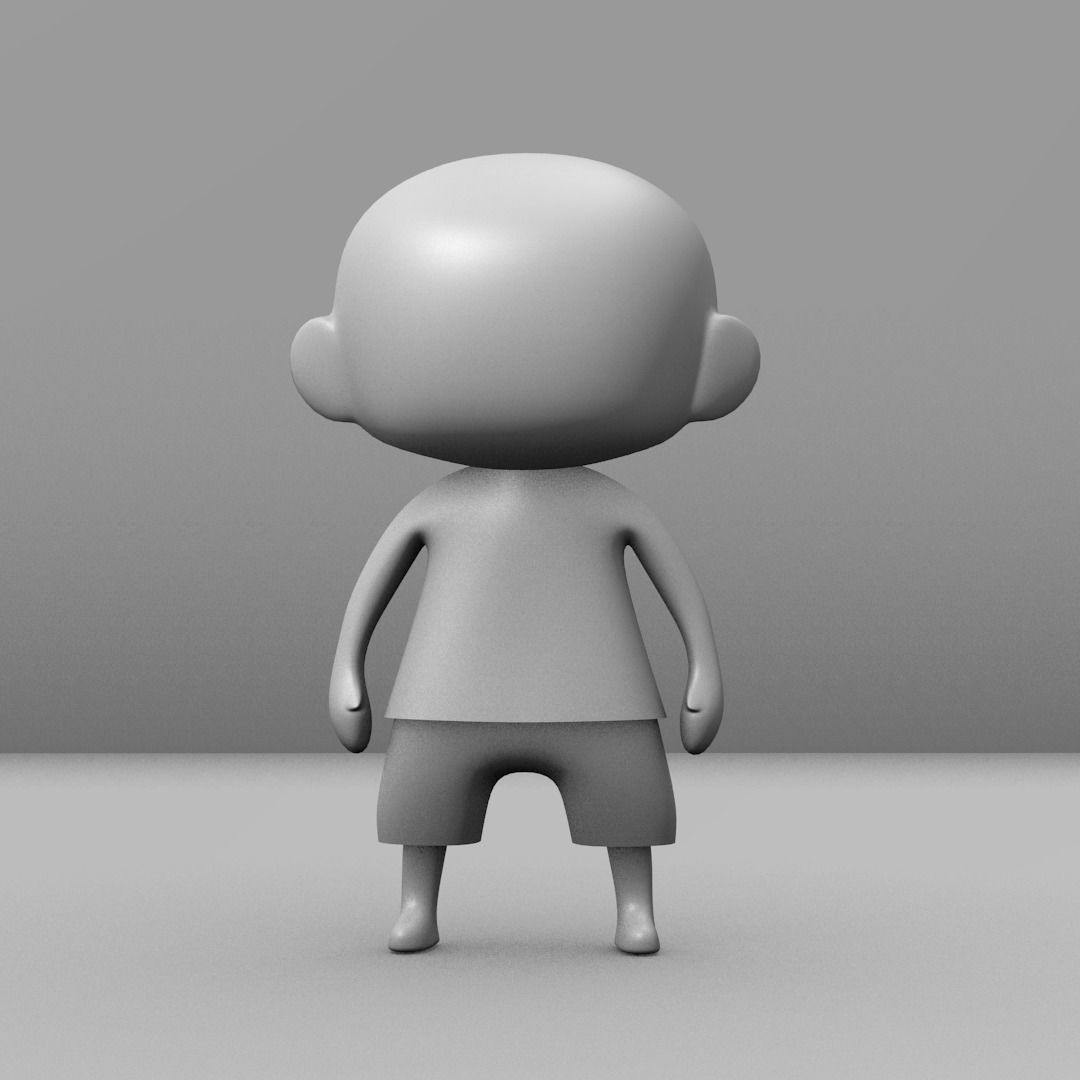 ChibiModelbase man in shorts Low-poly 3D model_1