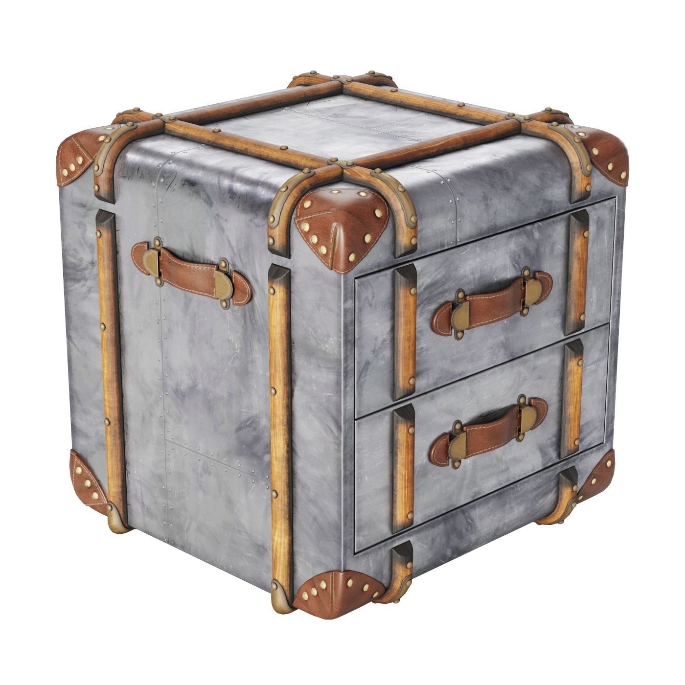 RH Richards Trunk 2-Drawer Cube 3D model_2