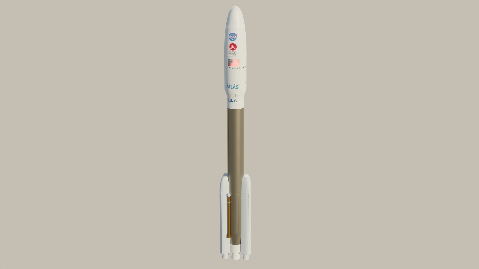 Rocket Mars 2020 3D model Low-poly 3D model_11