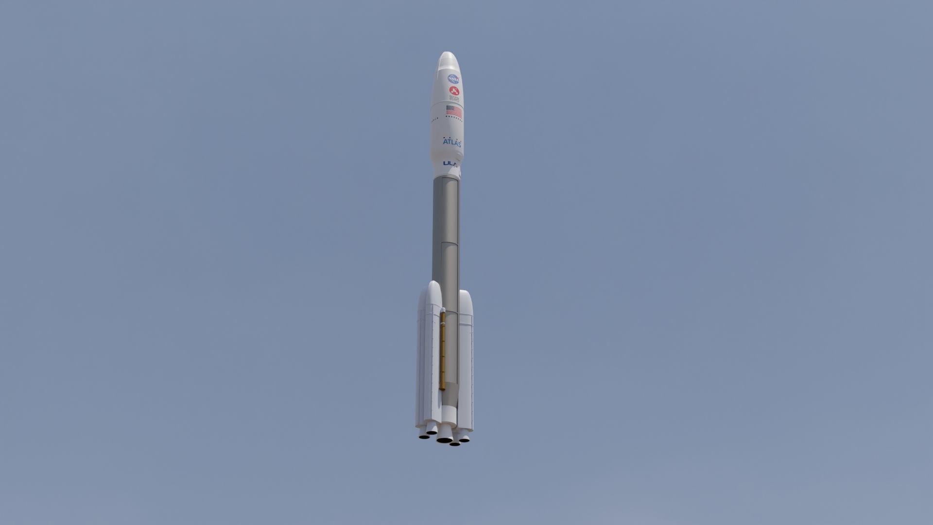 Rocket Mars 2020 3D model Low-poly 3D model_4