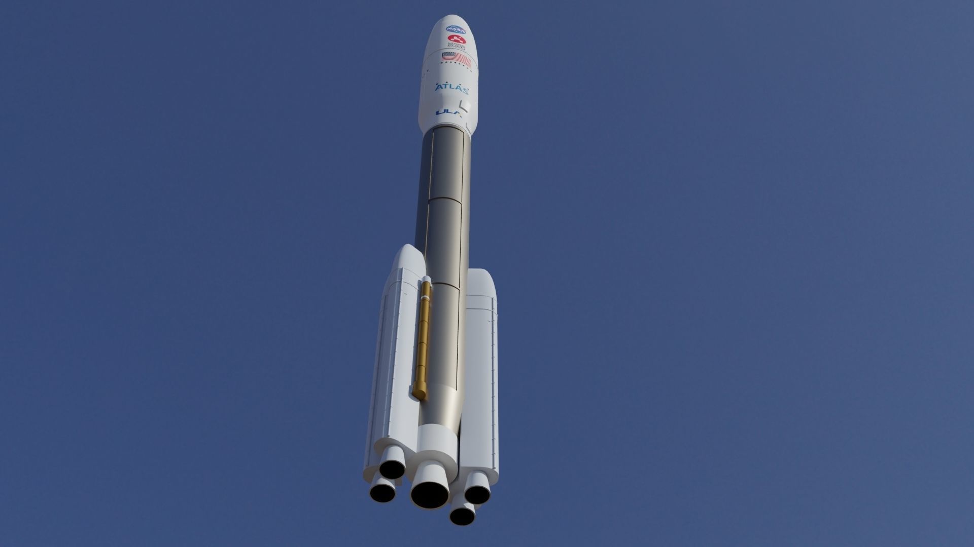 Rocket Mars 2020 3D model Low-poly 3D model_8